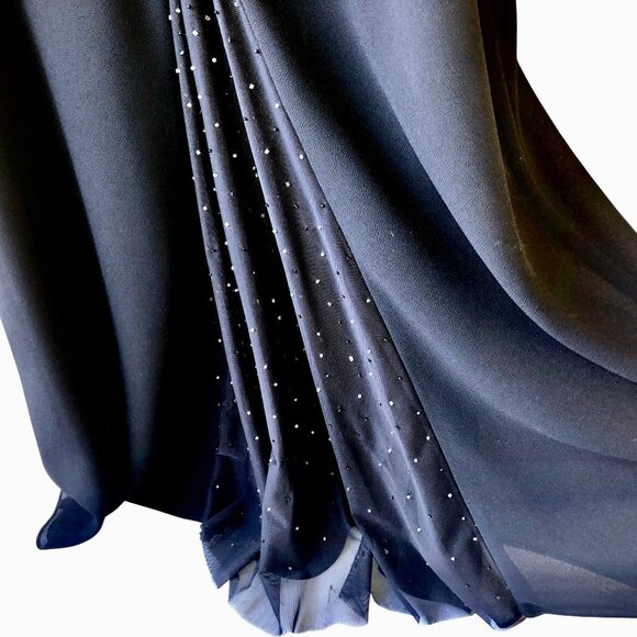 Karen Miller Vintage 80's Black Maxi Skirt BEADED PLEAT - Picture 11 of 16